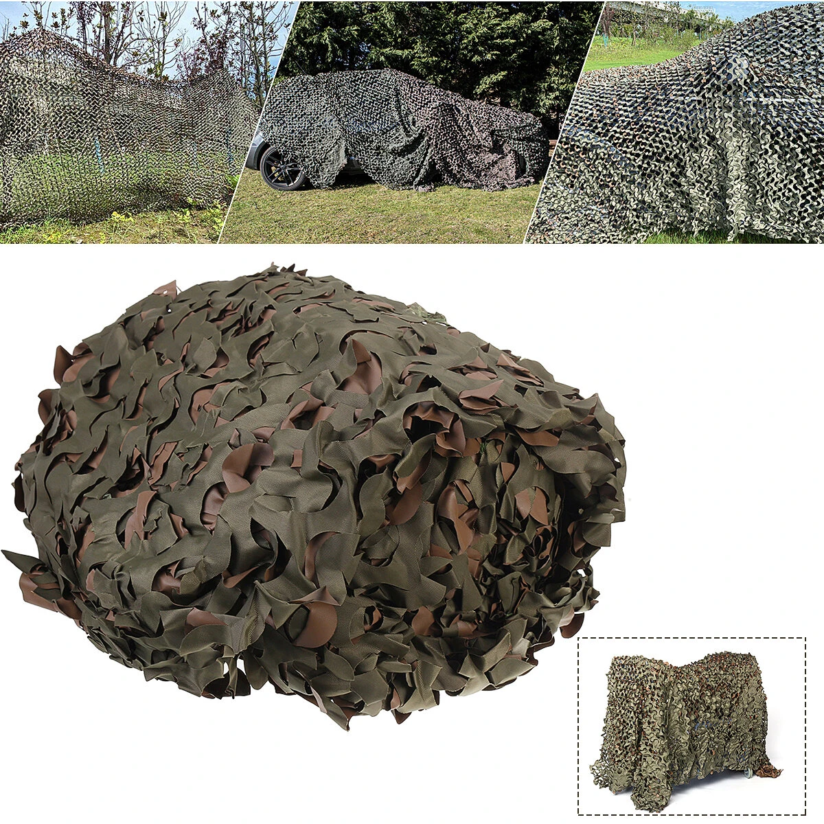 (image for) Multi-size Camo Net Quick Dry Waterproof Camouflage Netting Reversible Green/Brown For Hunting/Shooting